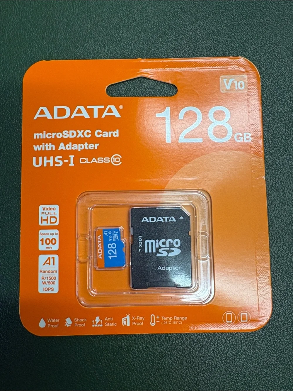 Ada 128GB Blue microSDXC Card with Black Adapter - UHS-I V10